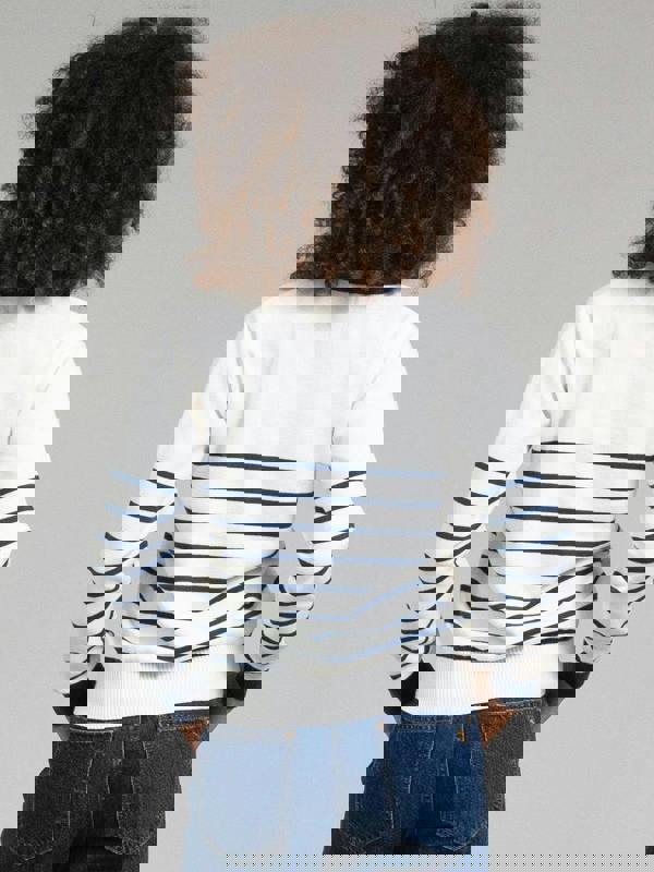 Kite Womens Organic Winspit V-Neck Knit Jumper Navy Stripe