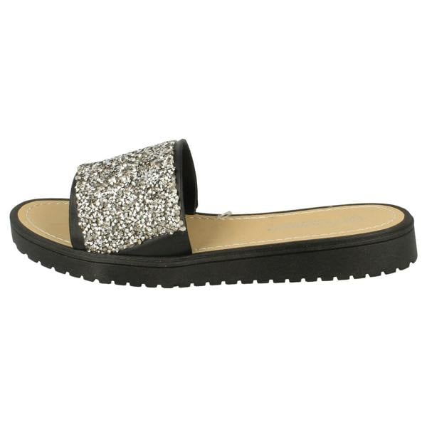 Savannah Ladies Savannah Open Toe Glitter Front Sandals