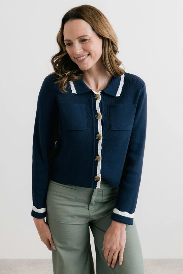Lily & Me Piper Knitted Jacket Navy