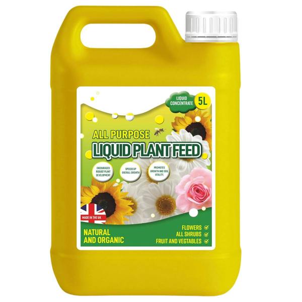  5L All Purpose Concentrated Liquid Plant Feed Promotes Growth & Soil Vitality