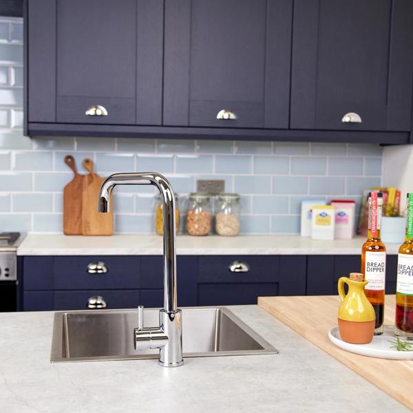 Top-Fix | Vito Square Neck Style Kitchen Mixer Tap | Polished Chrome Finish