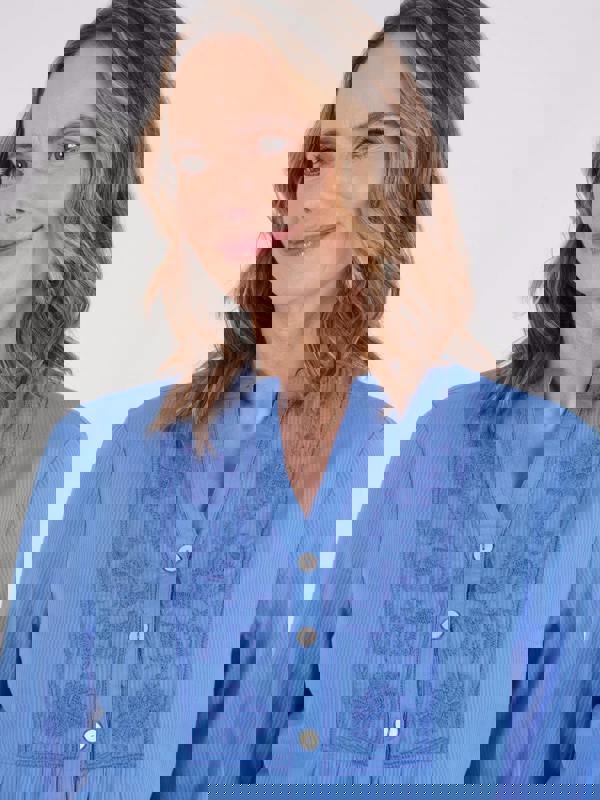 TIGI Embroidered Stitch Detail Blouse