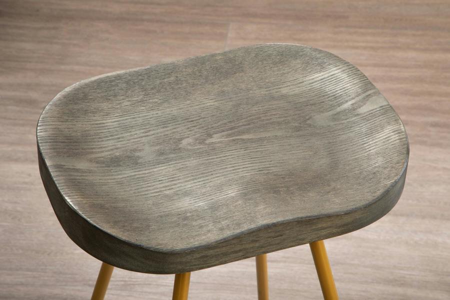 Interiors by Premier District Elm Wood Bar Stool With Metal Legs