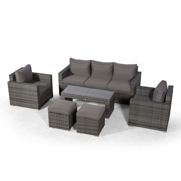Giardino Sydney Rattan 5 Seater Sofa Set with Coffee Table and 2 Stools
