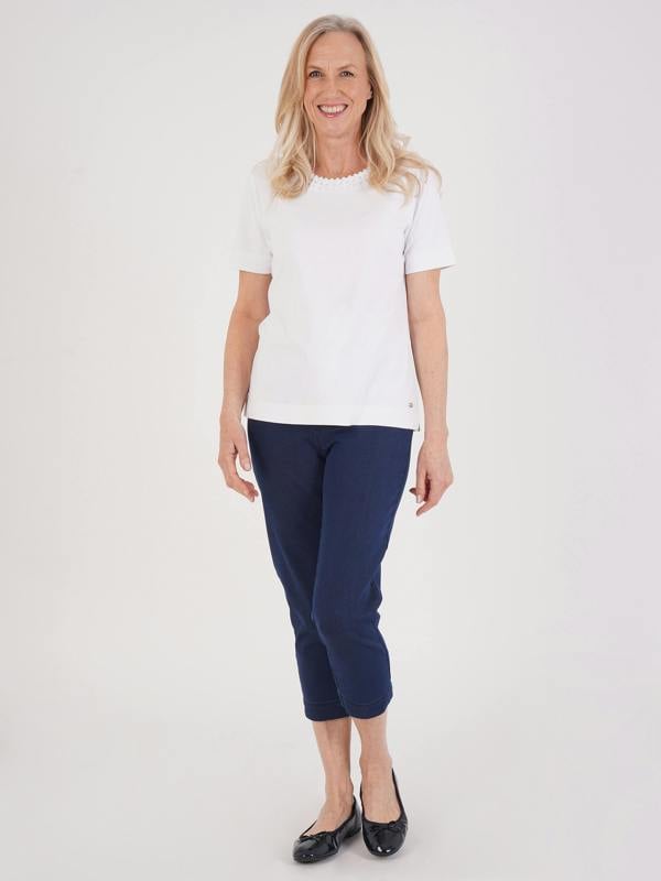 TIGI Lattice Neckline Detail Top