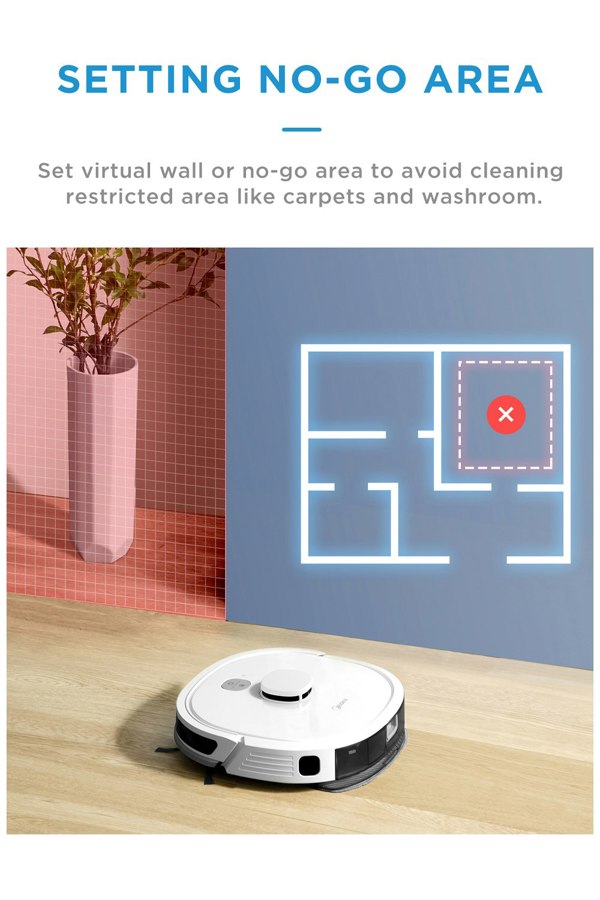 Midea M6 Robot Vacuum Cleaner and Mop, Carpet Cleaner, LiDAR Multi-Level Mapping, 2-in-1, Powerful Suction, Anti-Collision Sensors