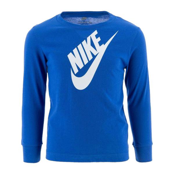 Nike Childrens/Kids Futura Oversized Logo Long-Sleeved T-Shirt - Game Royal - 