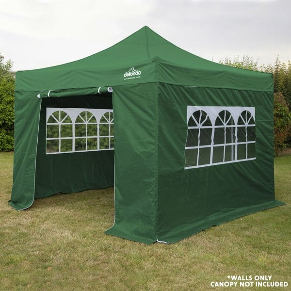 Side Walls Door & Windows for 2x2m Pop-Up Gazebo - GREEN - Garden Party Tent - LoopsDirect