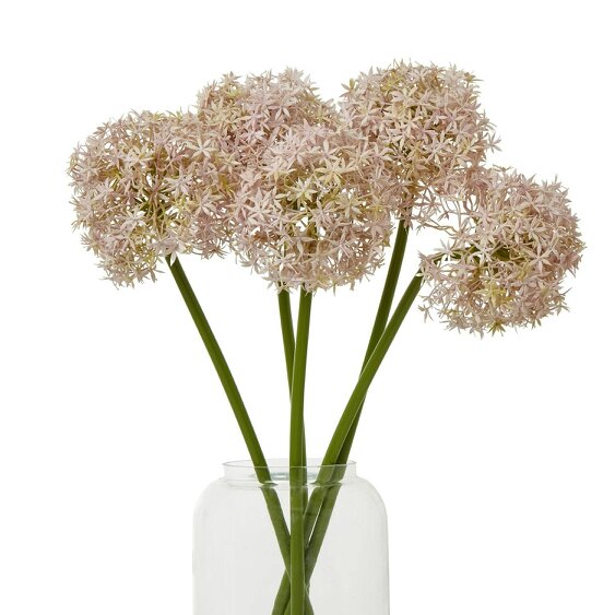Wyld Haus Set of 3 Artificial Flowers Lilac Medium Allium Stems