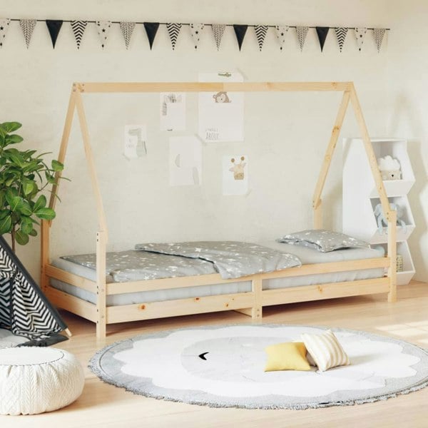Berkfield Kids Bed Frame 90x200 cm Solid Wood Pine