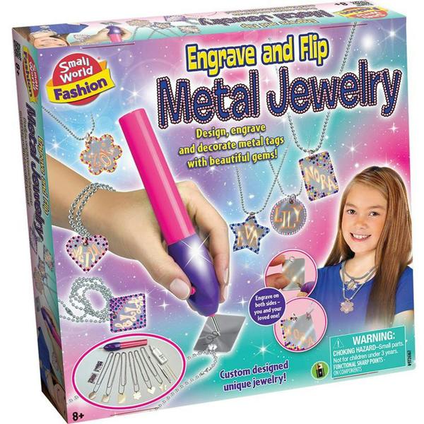 Small World Toys Engrave And Flip Metal Jewellery Kit - Blue