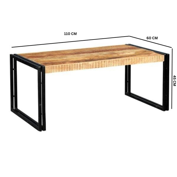 Wyld Haus Toivakka Industrial Reclaimed Wood and Metal Large Coffee Table