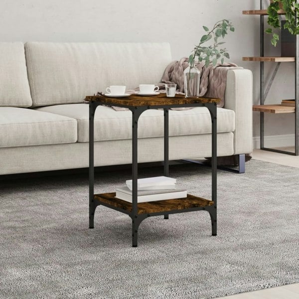 Berkfield Coffee Table Smoked Oak 40x40x55 cm Engineered Wood