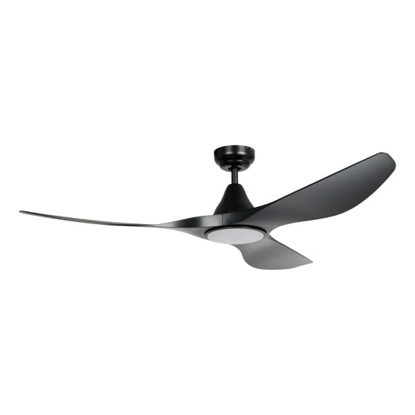 EGLO Portsea Matte Black Modern 3-Blade Plastic LED Ceiling Fan With Light