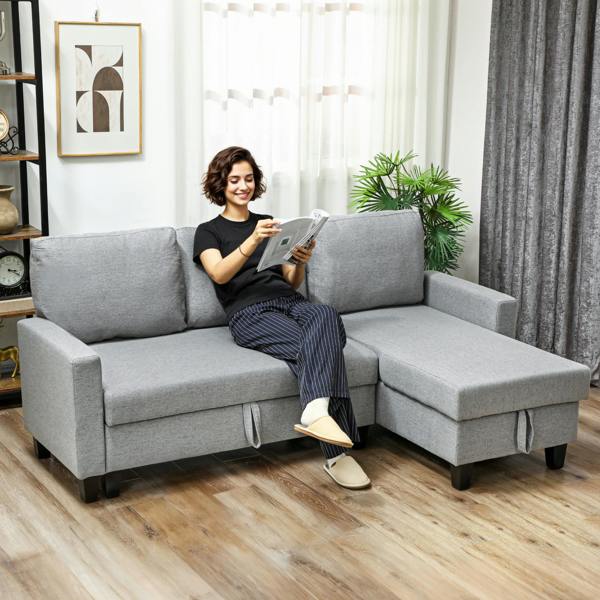 HOMCOM Fold-Out Convertible Sofa Bed with Removable Covers, Charcoal Grey - Grey