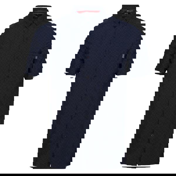 Regatta Mens Mindano VIII Patterned Short-Sleeved Shirt - Navy/Moonlight Denim - 