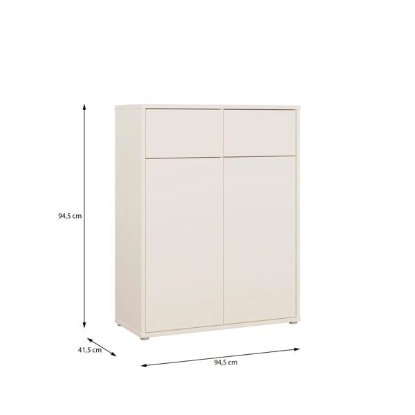 Furniture To Go Alice Springs Storage Cabinet with 2 Doors & 2 Drawers with Push-to-Open in Sand