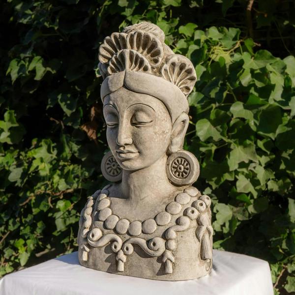 Extra Large Stone Cast Female Mayan Goddess Inspired Wall Plaque