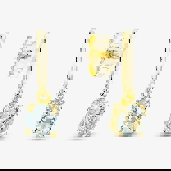 T. H. Baker Gold Tone Blue Topaz Dropper Earrings E6488T