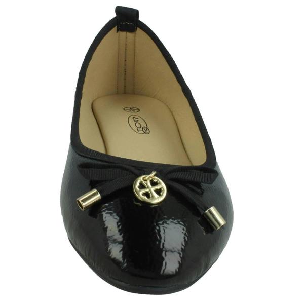 Spot On Ladies Spot On Flat Black Ballerina Shoes F80530