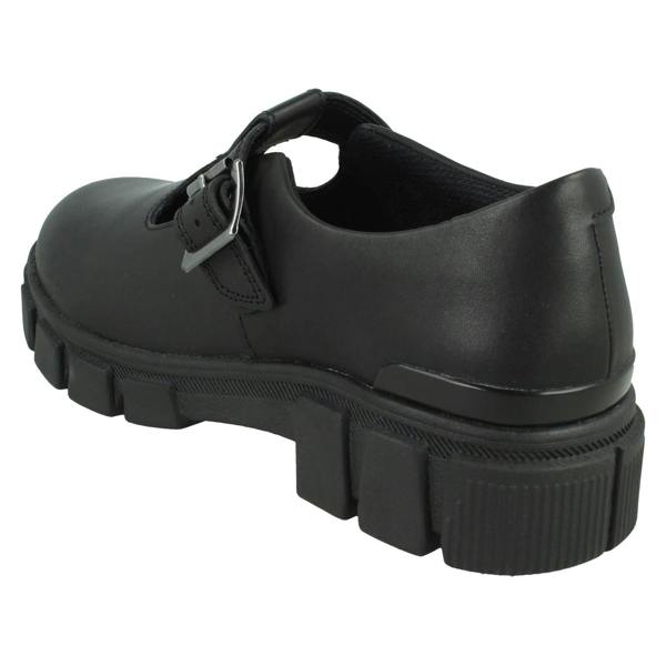 Clarks Girls Clarks Chunky Sole T-Bar School Shoes Evyn Bar Y