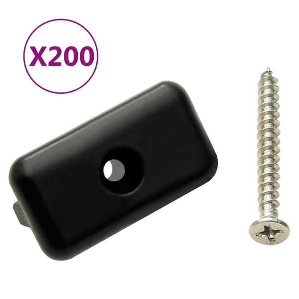 Berkfield Decking Clips with Screws 200pcs Plastic and Stainless Steel304