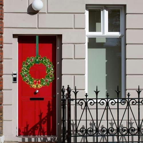 38cm Green Metal Wreath Hanger for Doors, Seasonal Decor and Everyday Hanging image 5
