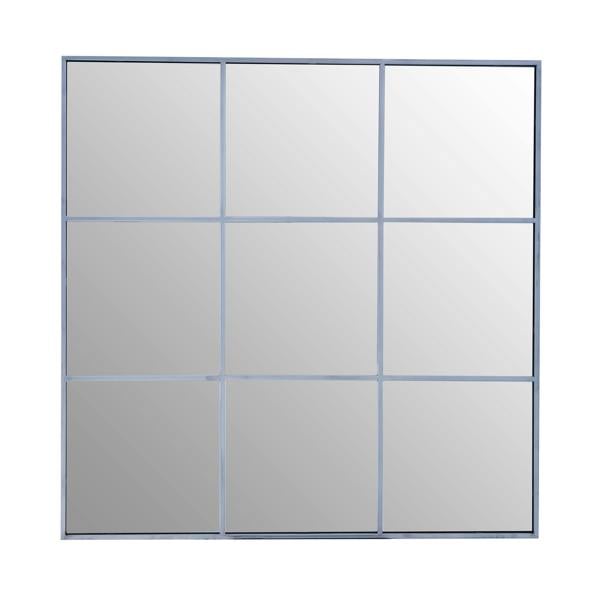 Oriel Grid Wall Mirror with Silver Finish Frame