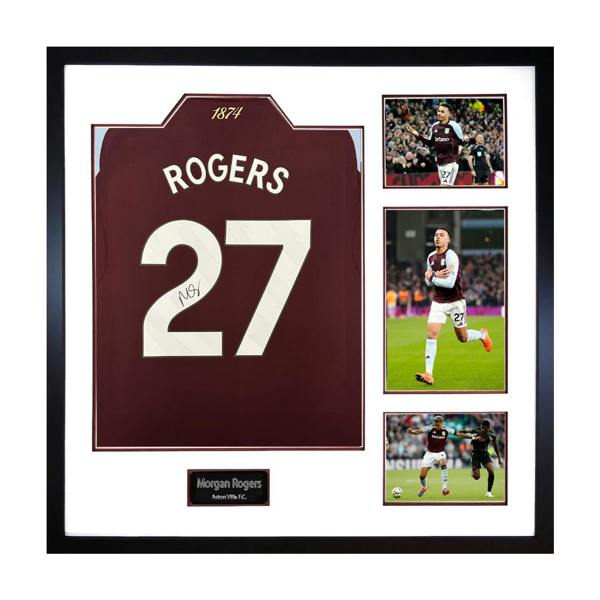 Morgan Rogers Signed Aston Villa Shirt Elite Frame