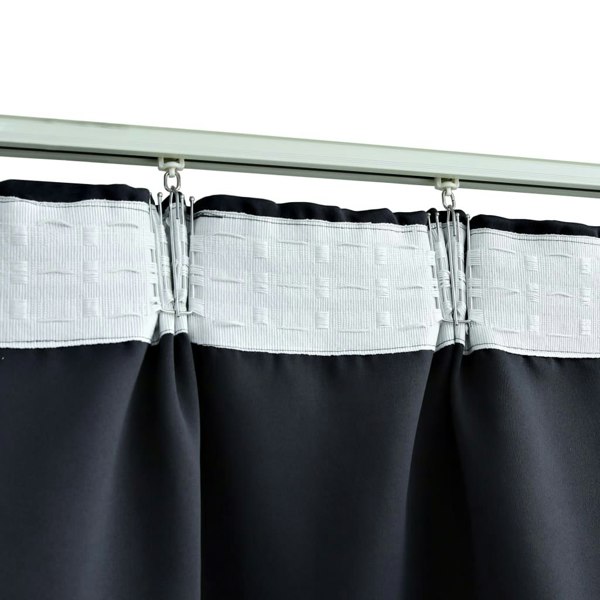 Berkfield Blackout Curtains with Hooks 2 pcs Anthracite 140x225 cm