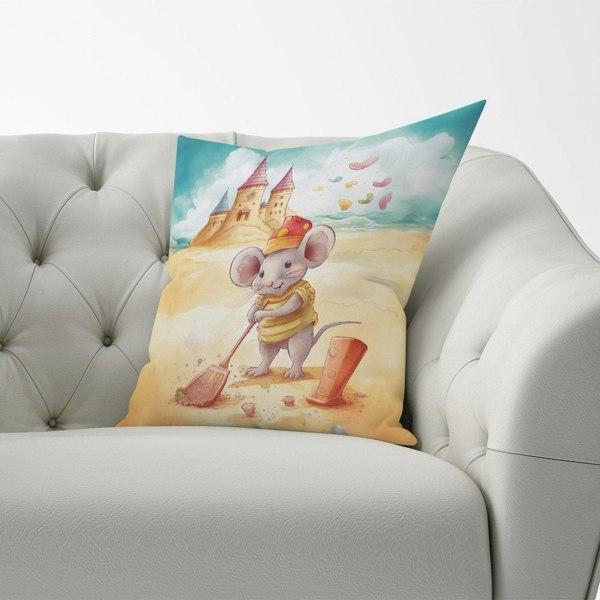 Warren Reed Mouse On A Beach Holiday Cushions