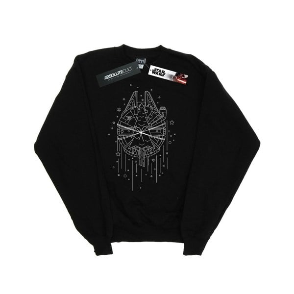 Star Wars Girls Millennium Falcon Christmas Tree Delivery Sweatshirt - Black