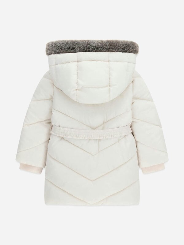 Guess Girls Hooded Puffer Jacket in Ivory