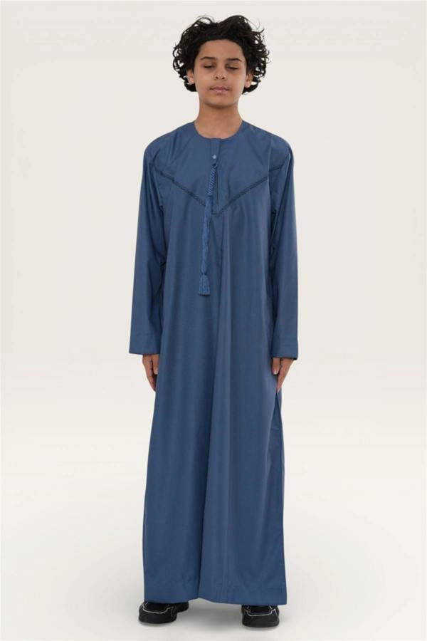 Infinity Leather Kids Boys Moroccan Embroidered Djellaba Islamic Jubba Robe Tassel Ramadan Thobe