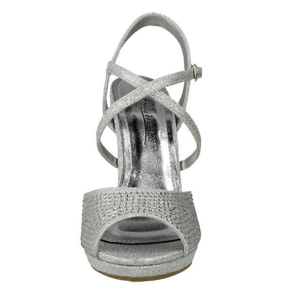 Anne Michelle Ladies Anne Michelle Diamante Buckle Strap Sandals