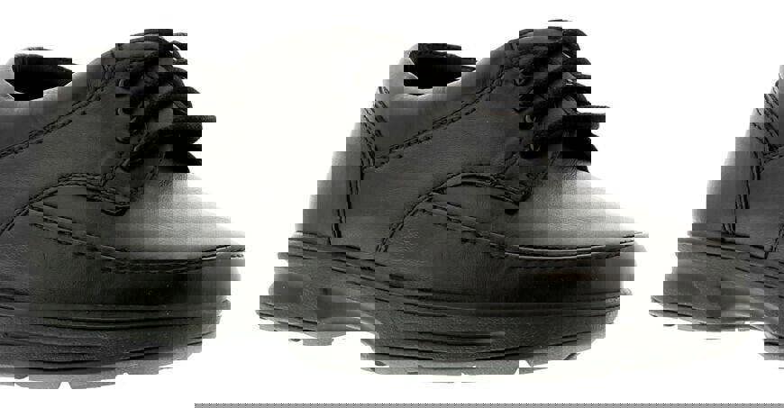 Dr Keller Brian Mens Leather Lace Up Smart Casual Shoes, black leather shoe with laces and cushioned sole.