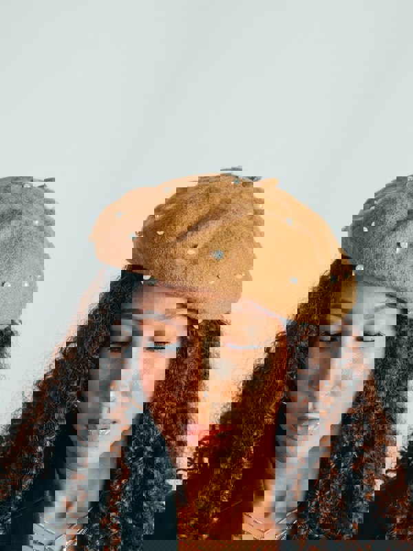 SVNX Faux Pearl Felt Beret