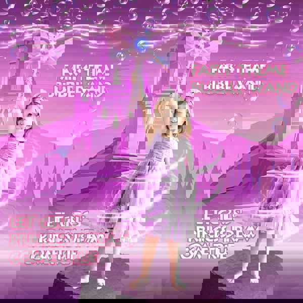 deAO Toys Bubble Machine for Kids Princess Bubble Wand Blower with Musical & Light Up