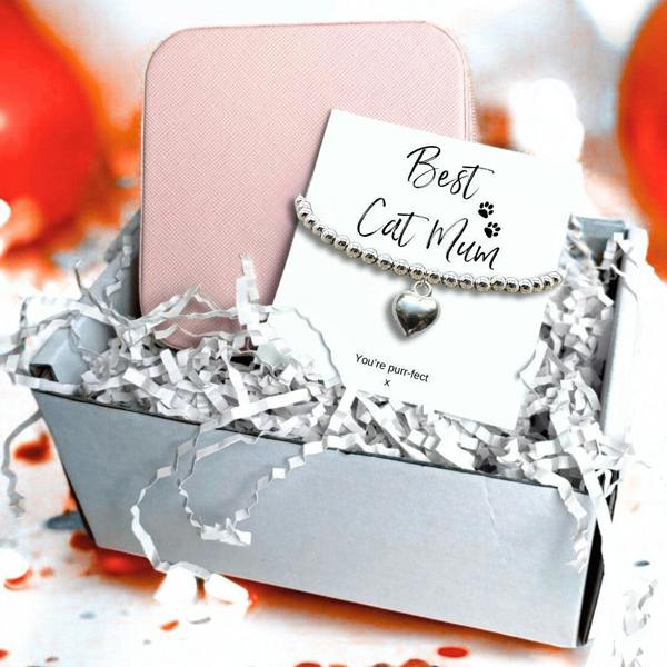 Aye Do Gifts Best Cat Mum Bracelet & Jewellery Box Gift