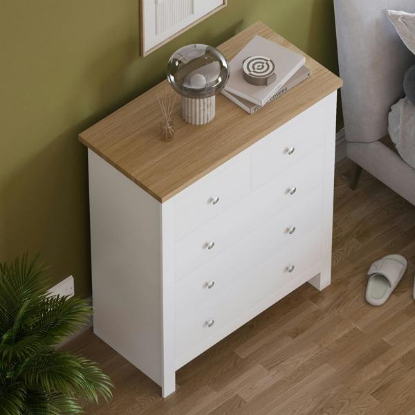 Vida Designs Arlington 3+2 Drawer Chest, Grey