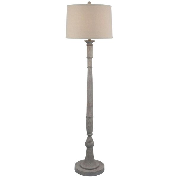 Wyld Haus Piana Slim Natural Wooden Floor Lamp With Linen Shade
