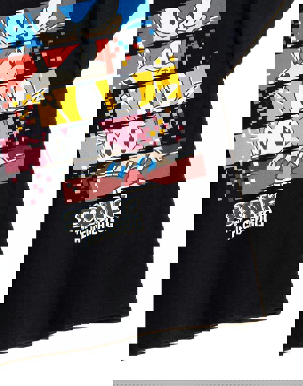 Sonic the Hedgehog Boys Black Pixels Short Sleeved T-Shirt