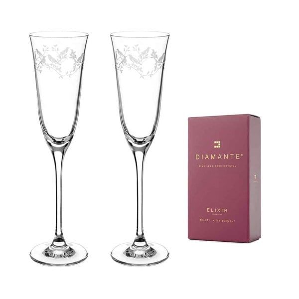 Diamante Serenity Champagne Flutes - Set of 2