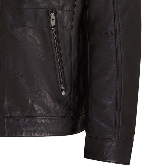 Infinity Leather Mens Hooded Leather Biker Jacket - Stavern