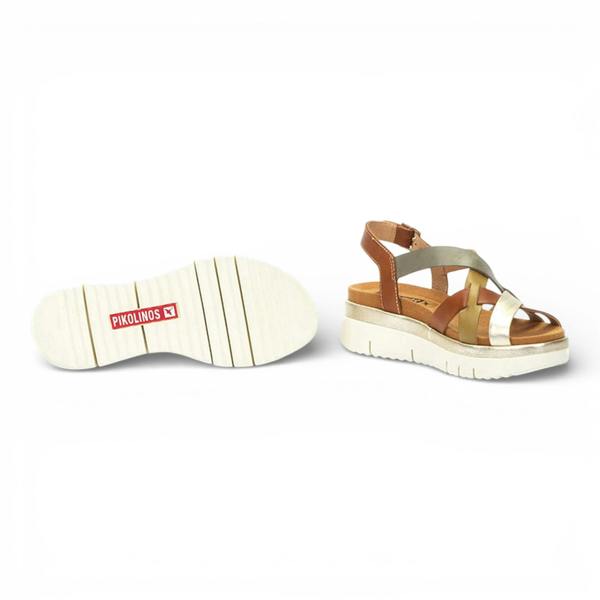 Pikolinos Palma - Women's Brown Leather Wedge Sandals