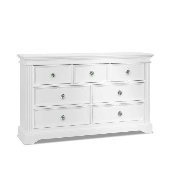 Statement Furniture Gainsborough White 3 Over 4 Chest of Drawers with Crystal Handles