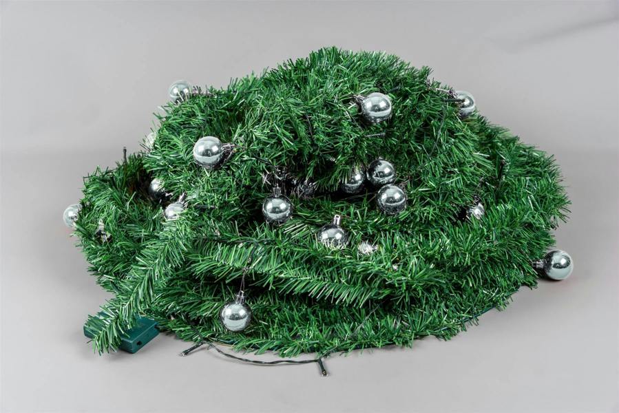4ft to 6ft Pre-Lit Pop Up Christmas Tree with Warm White LED Lights and Silver Baubles image 8
