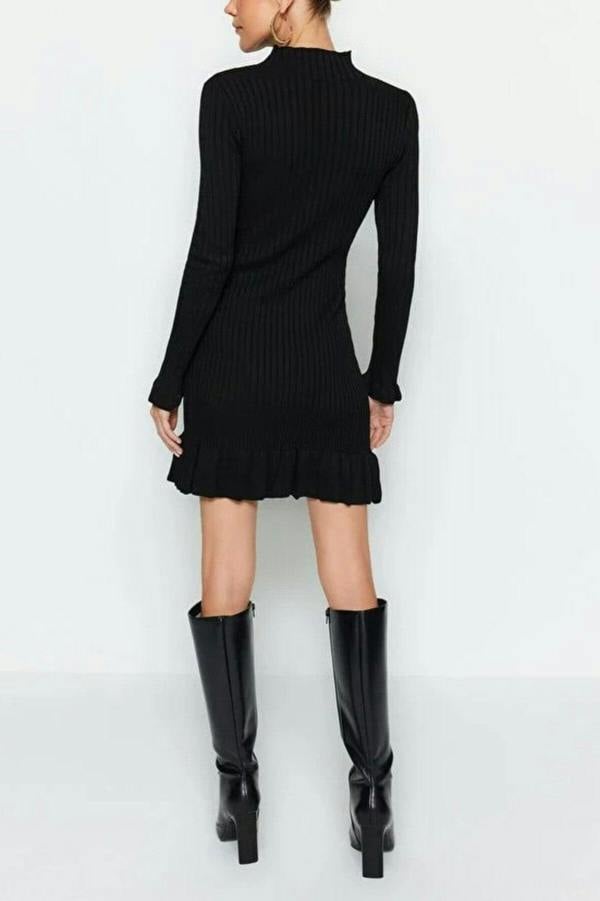 WOVCOR Mini Flounce Detailed Knit Dress