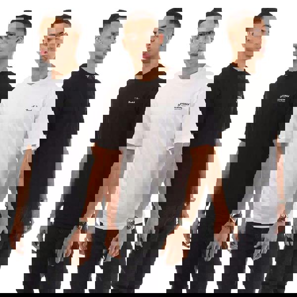 Jack And Jones Mens Beau Footprint T-Shirt (Pack of 3) - Navy/White/Black