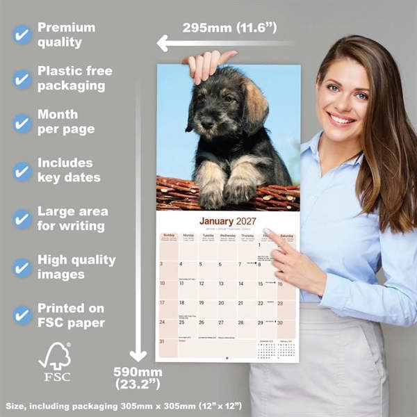 Schnauzer Calendar 2027, Wall Calendars, Month To View, Dogs, Gift